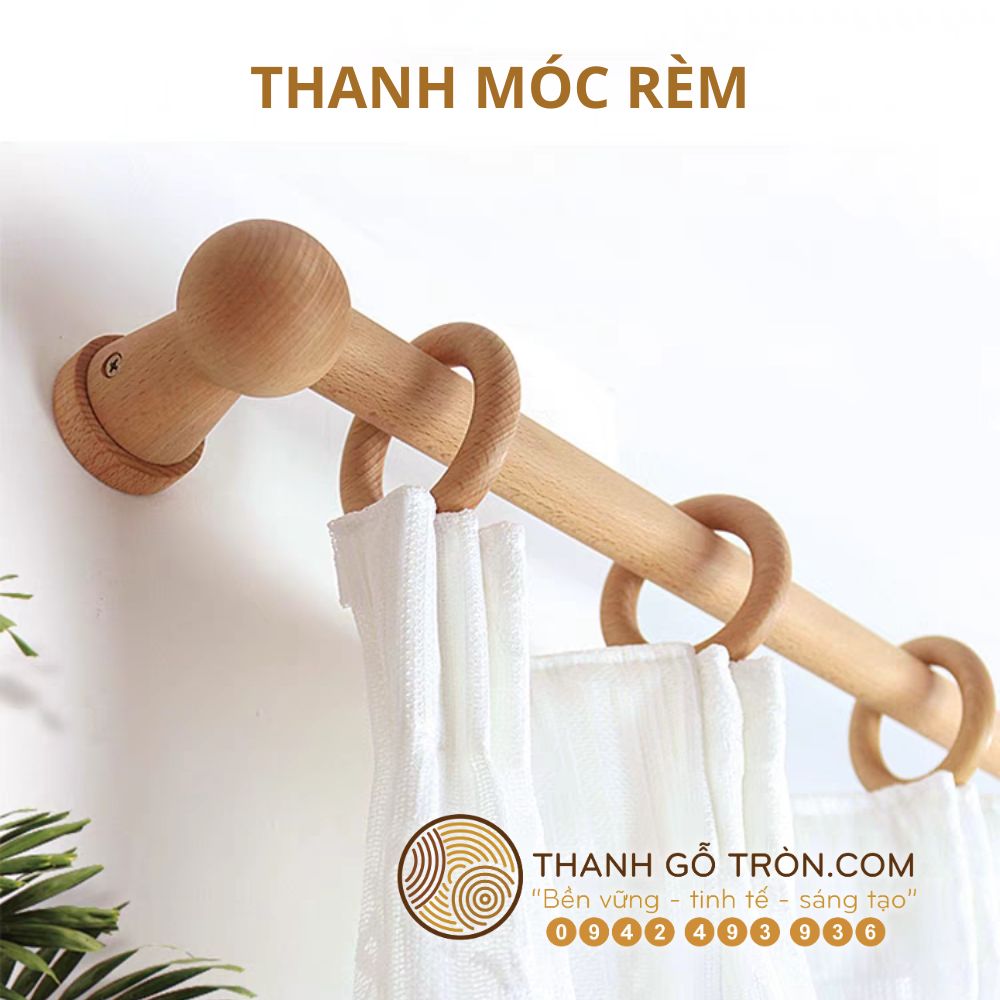 Thanh gỗ tròn dùng làm thanh treo rèm cửa